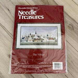 NEW Sealed NEEDLE TREASURES Colorart Cross Stitch Kit  THE VILLAGE 20x10"